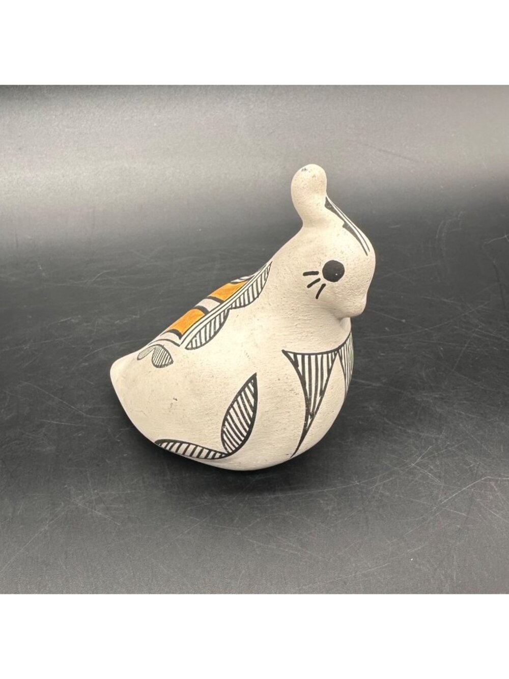 Acoma Native American Pottery Bird Figurine Signed Chino Quail New Mexico Art